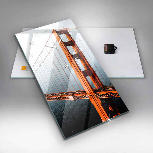 Vertikální skleněné hodiny Most Golden Gate