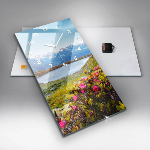 Vertikální skleněné hodiny Ledovec Mont Blanc Chamonix