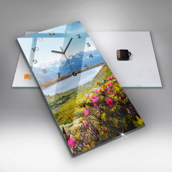 Vertikální skleněné hodiny Ledovec Mont Blanc Chamonix