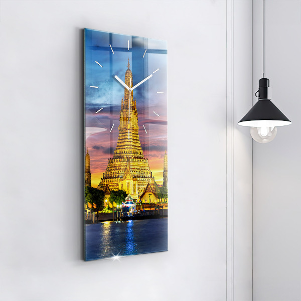 Vertikální skleněné hodiny Chrám v Bangkoku Thajsko