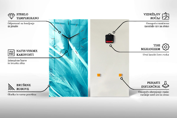 Vertikální skleněné hodiny Kreslené hory