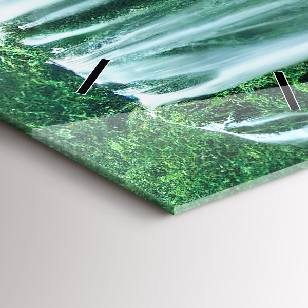 Vertikální skleněné hodiny Vodopád mezi mechem