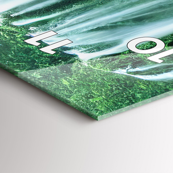 Vertikální skleněné hodiny Vodopád mezi mechem