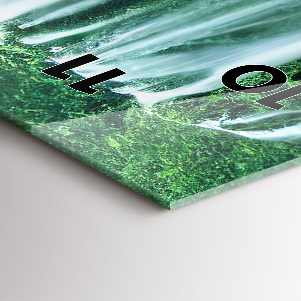 Vertikální skleněné hodiny Vodopád mezi mechem