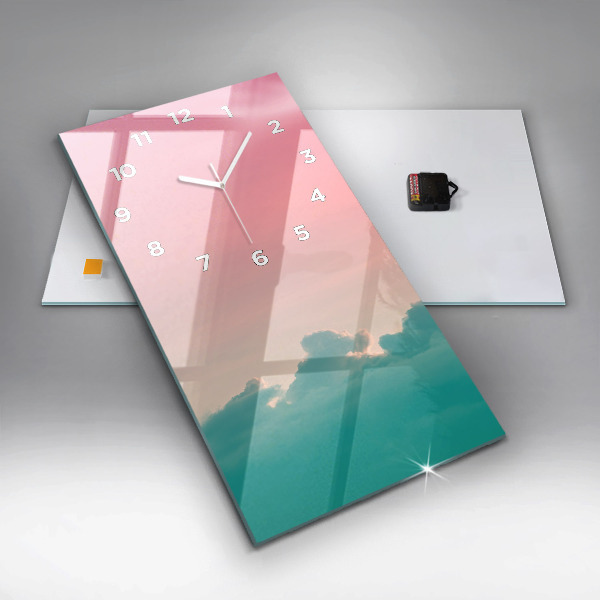 Vertikální skleněné hodiny Gradient oblohy a hor