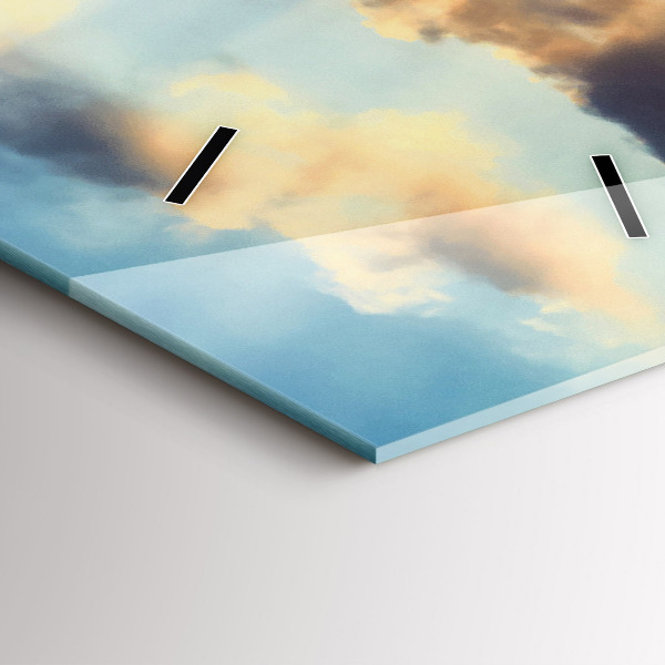 Vertikální skleněné hodiny Západ slunce na pláži