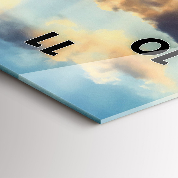 Vertikální skleněné hodiny Západ slunce na pláži