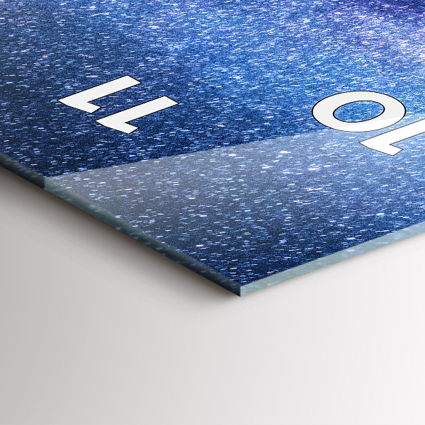 Vertikální skleněné hodiny Mléčná dráha a hory