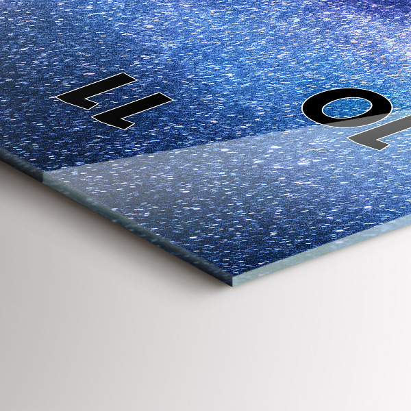 Vertikální skleněné hodiny Mléčná dráha a hory