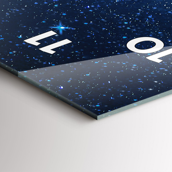 Vertikální skleněné hodiny Noční obloha