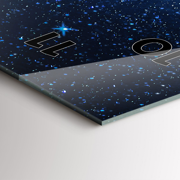 Vertikální skleněné hodiny Noční obloha