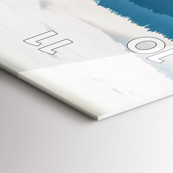 Vertikální skleněné hodiny Horská krajina