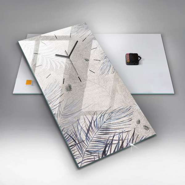 Vertikální nástěnné hodiny Palmový list