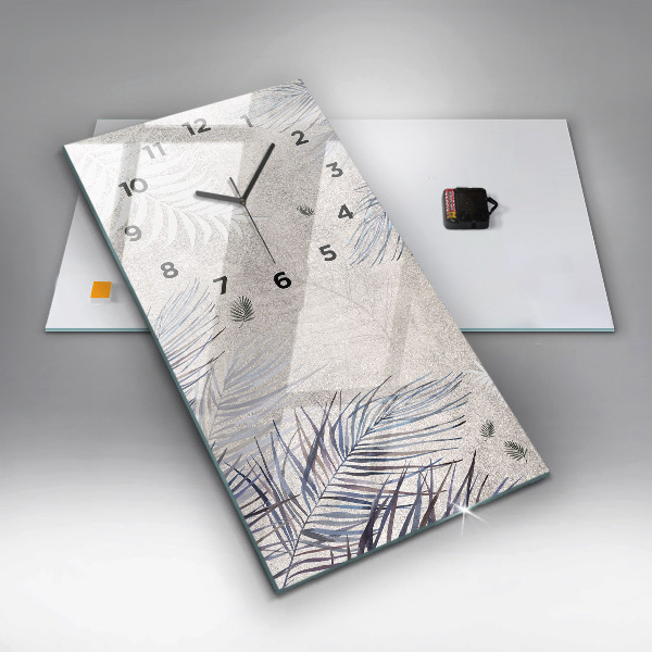 Vertikální nástěnné hodiny Palmový list