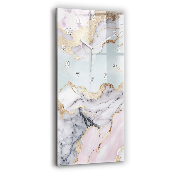 Vertikální nástěnné hodiny Pastelový mramor