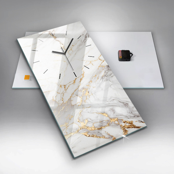 Vertikální skleněné hodiny Dekorativní mramor