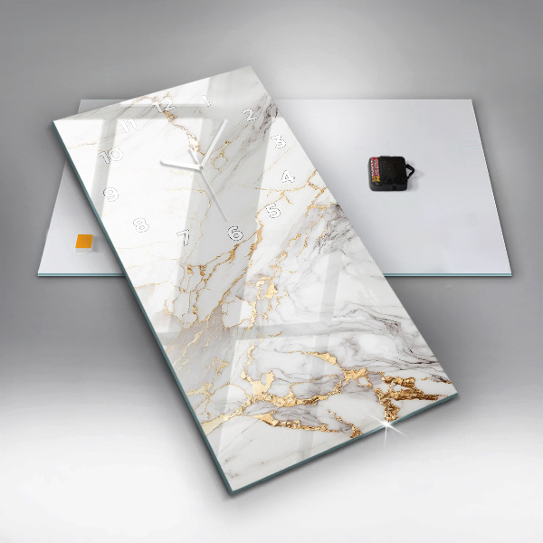 Vertikální skleněné hodiny Dekorativní mramor