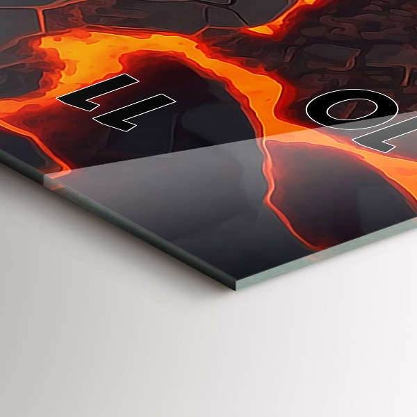 Vertikální skleněné hodiny Lávová sopka