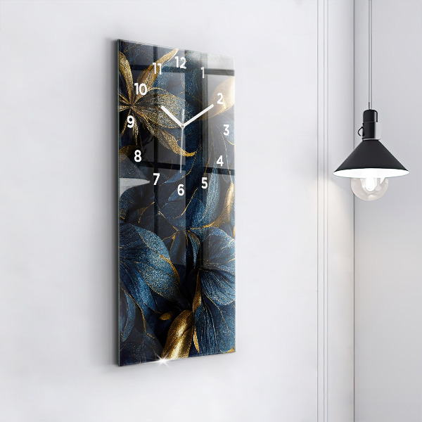 Vertikální skleněné hodiny Dekorativní květiny