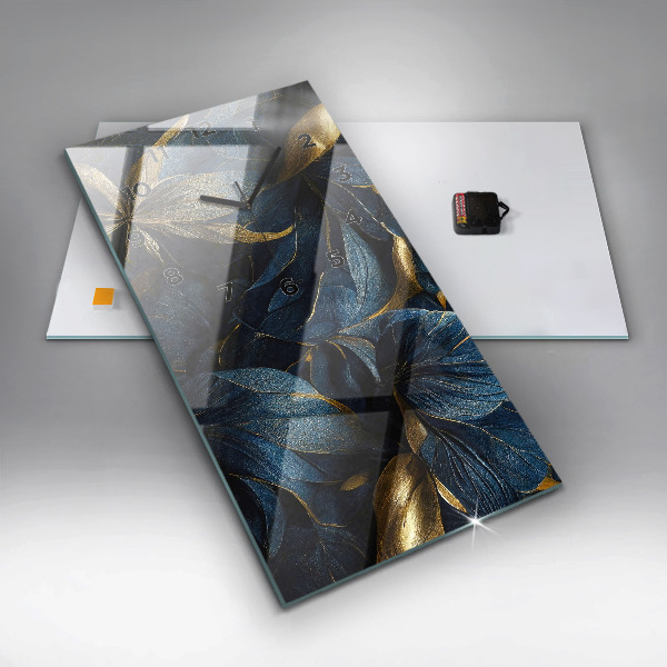 Vertikální skleněné hodiny Dekorativní květiny