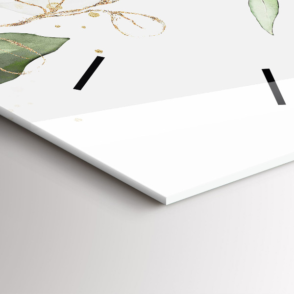 Vertikální skleněné hodiny Abstraktní listy