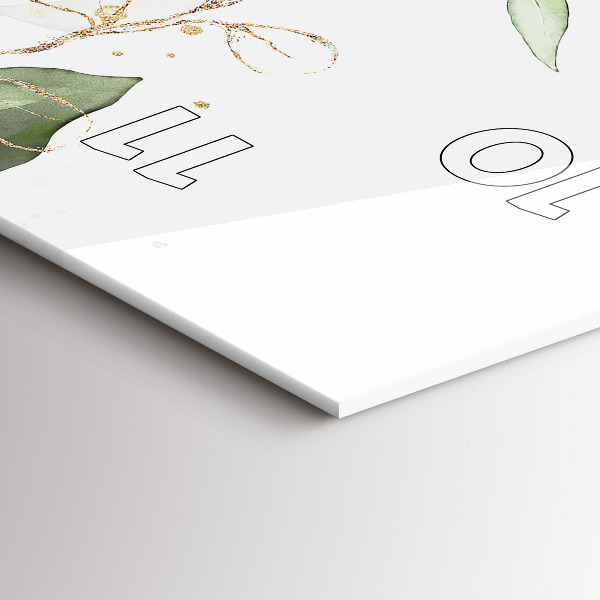 Vertikální skleněné hodiny Abstraktní listy