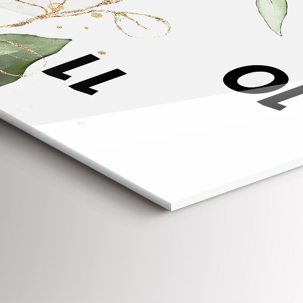 Vertikální skleněné hodiny Abstraktní listy