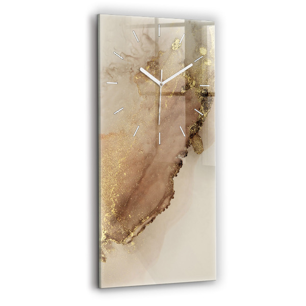 Vertikální skleněné hodiny Béžové moderní umění