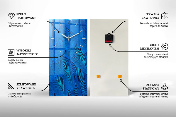 Vertikální skleněné hodiny Lehká dřevěná prkna