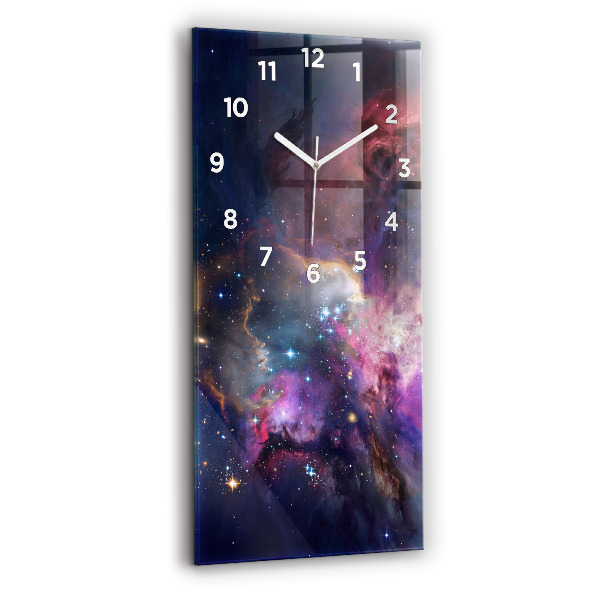 Vertikální skleněné hodiny Galaxie a hvězdy