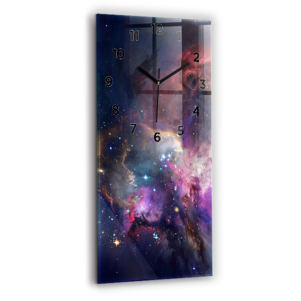Vertikální skleněné hodiny Galaxie a hvězdy