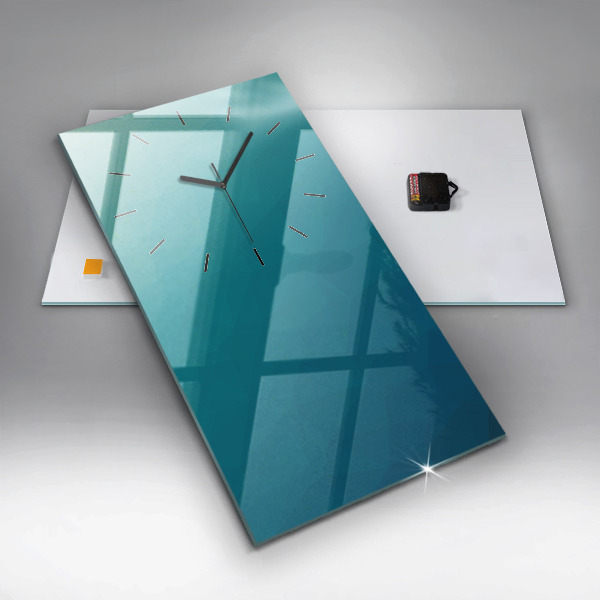 Vertikální skleněné hodiny Mořská abstrakce