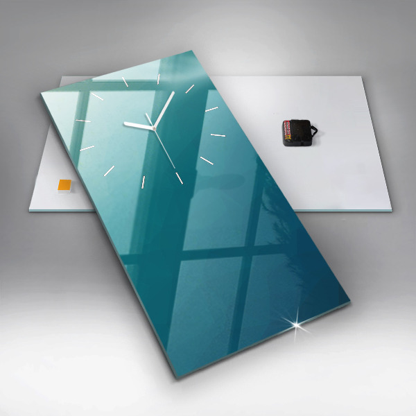 Vertikální skleněné hodiny Mořská abstrakce