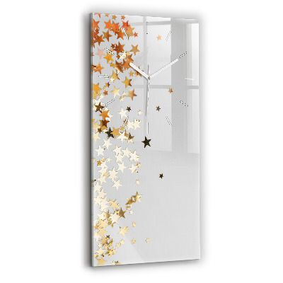 Vertikální skleněné hodiny Hvězdy na světlém pozadí