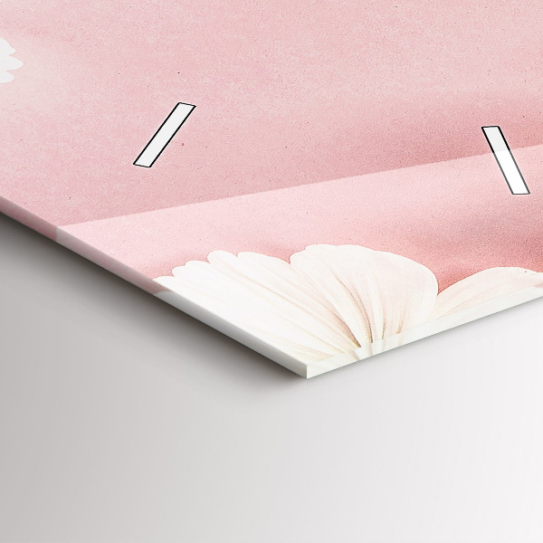 Vertikální skleněné hodiny Květy sedmikrásek