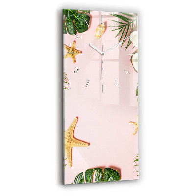 Vertikální skleněné hodiny Letní nálada