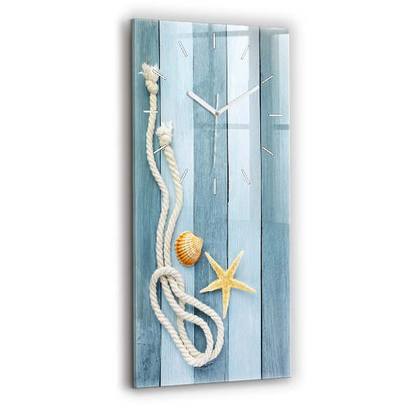 Vertikální skleněné hodiny Pruhy a mušle