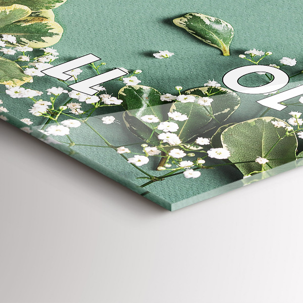 Vertikální skleněné hodiny Jemné květiny