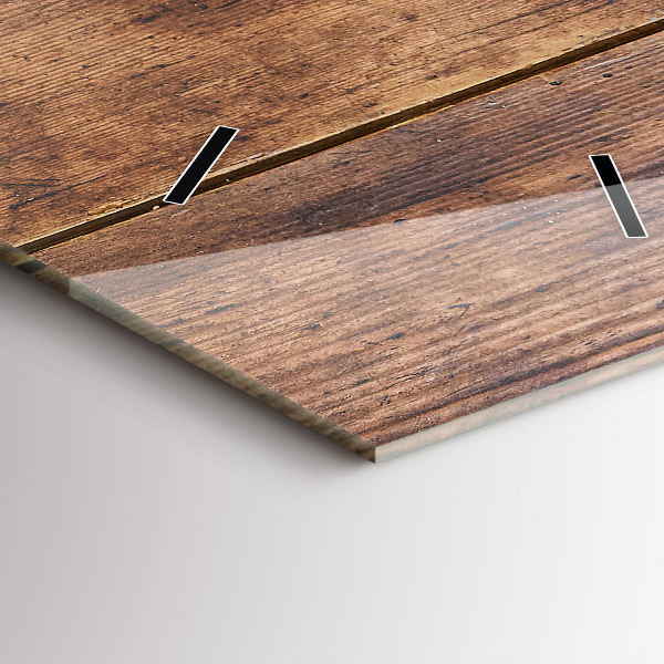 Vertikální skleněné hodiny Rustikální dřevo