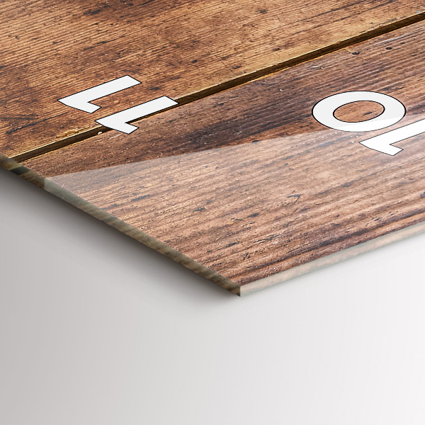 Vertikální skleněné hodiny Rustikální dřevo