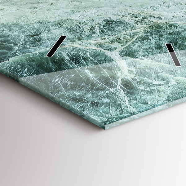 Vertikální skleněné hodiny Textura mramorového kamene