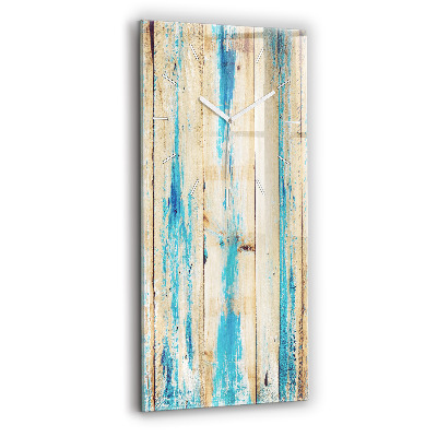 Vertikální skleněné hodiny Poškrábané dřevo