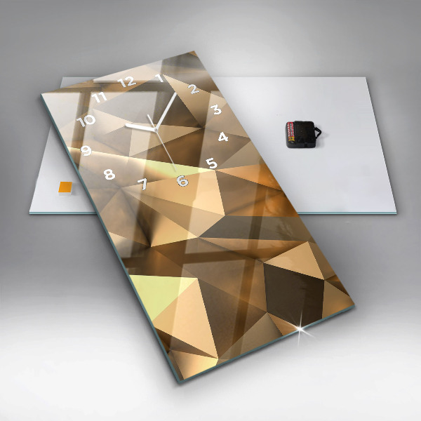 Vertikální skleněné hodiny Geometrická textura