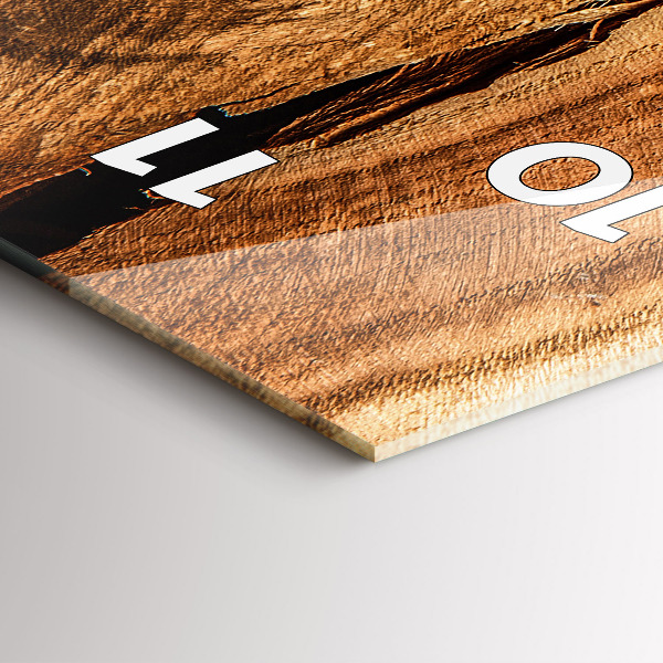 Vertikální skleněné hodiny Textura dřeva