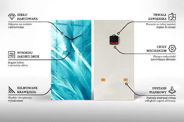 Vertikální skleněné hodiny Abstraktní linie