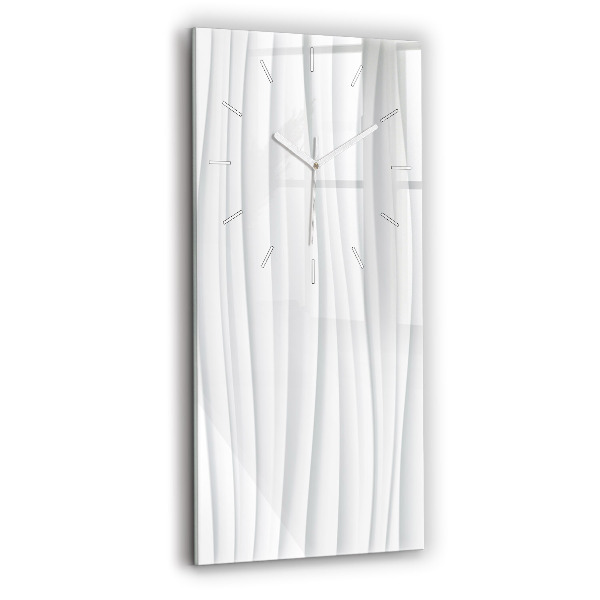 Vertikální skleněné hodiny Textura vln