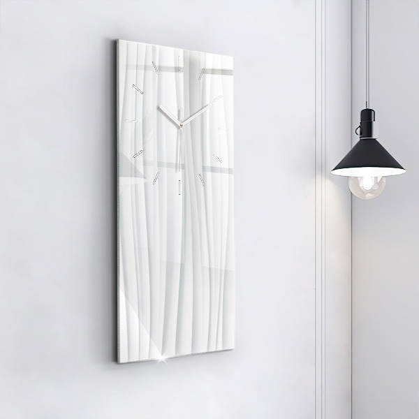 Vertikální skleněné hodiny Textura vln