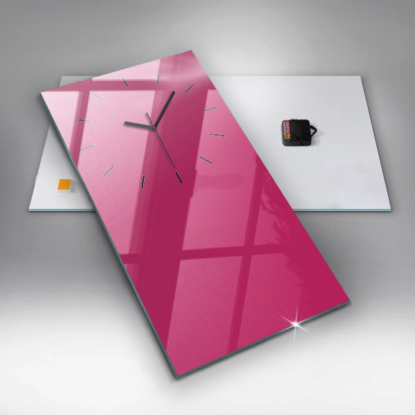 Vertikální nástěnné hodiny Barva silně růžová
