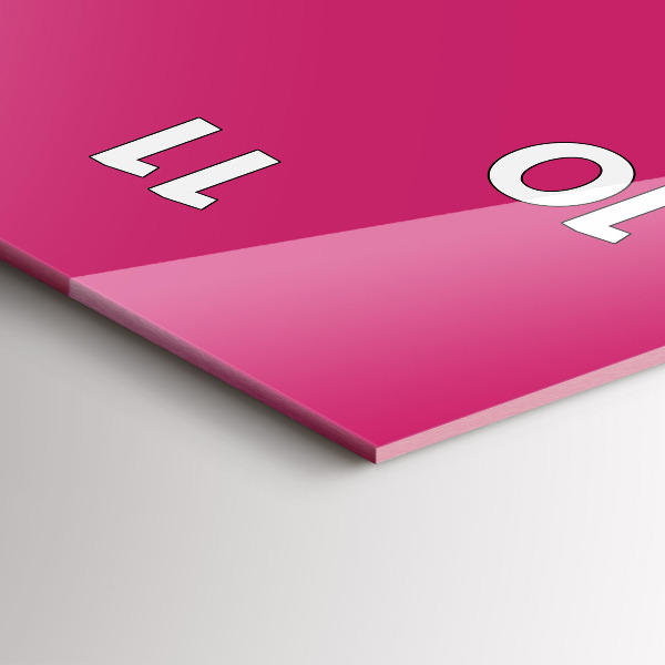 Vertikální nástěnné hodiny Barva silně růžová