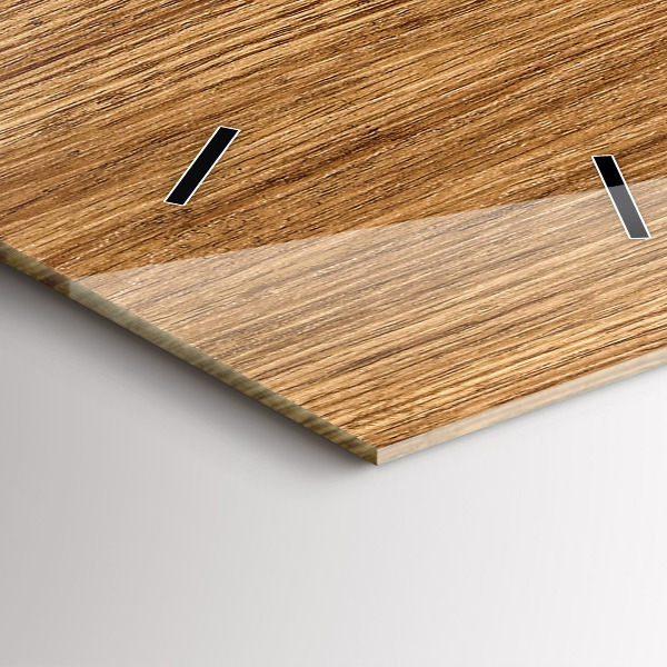 Vertikální skleněné hodiny Světlé dřevo